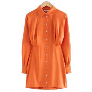 & Other Stories Shirt Dress Orange Blouson Size 12 Large